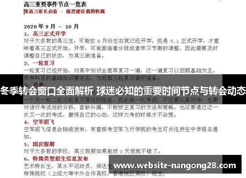 冬季转会窗口全面解析 球迷必知的重要时间节点与转会动态